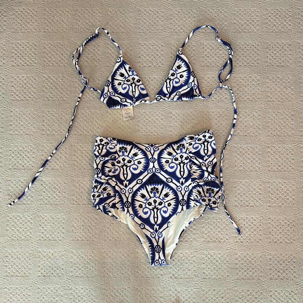 Johanna Ortiz Azure waters bikini top & Shell collector high-waisted bikini